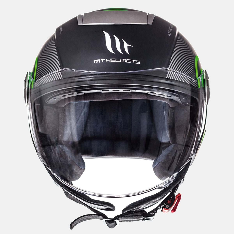 Prilba na motocykel otvorená MT City Eleven SV Tron čierna matná-fluorescenčno-zelená výpredaj