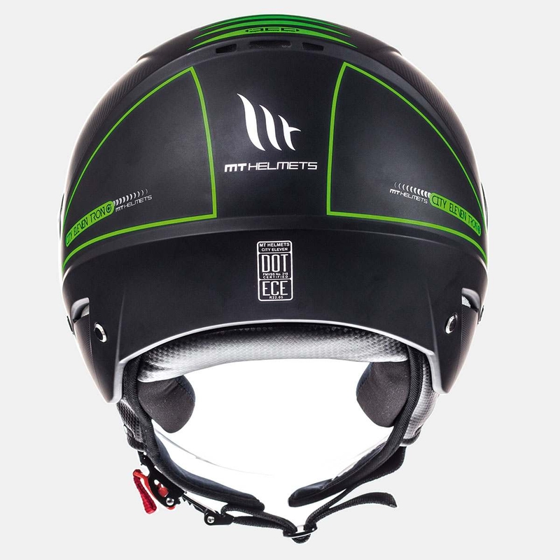 Prilba na motocykel otvorená MT City Eleven SV Tron čierna matná-fluorescenčno-zelená výpredaj