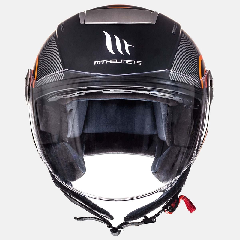 Prilba na motocykel otvorená MT City Eleven SV Tron čierna matná-fluorescenčno-oranžová výpredaj