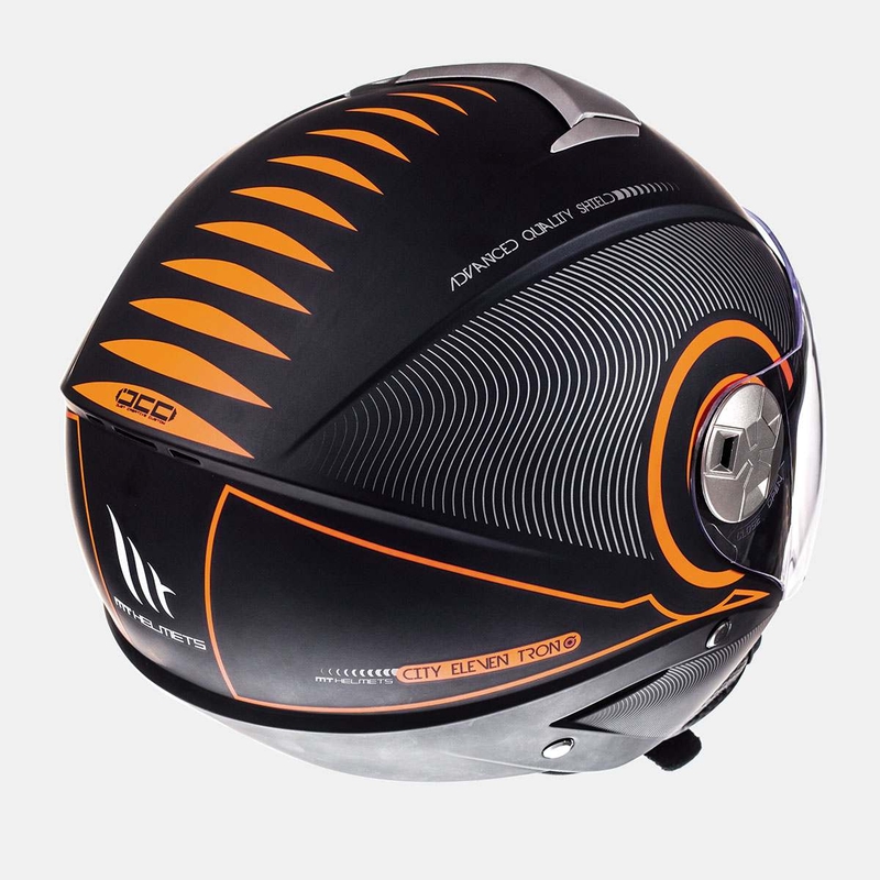 Prilba na motocykel otvorená MT City Eleven SV Tron čierna matná-fluorescenčno-oranžová výpredaj