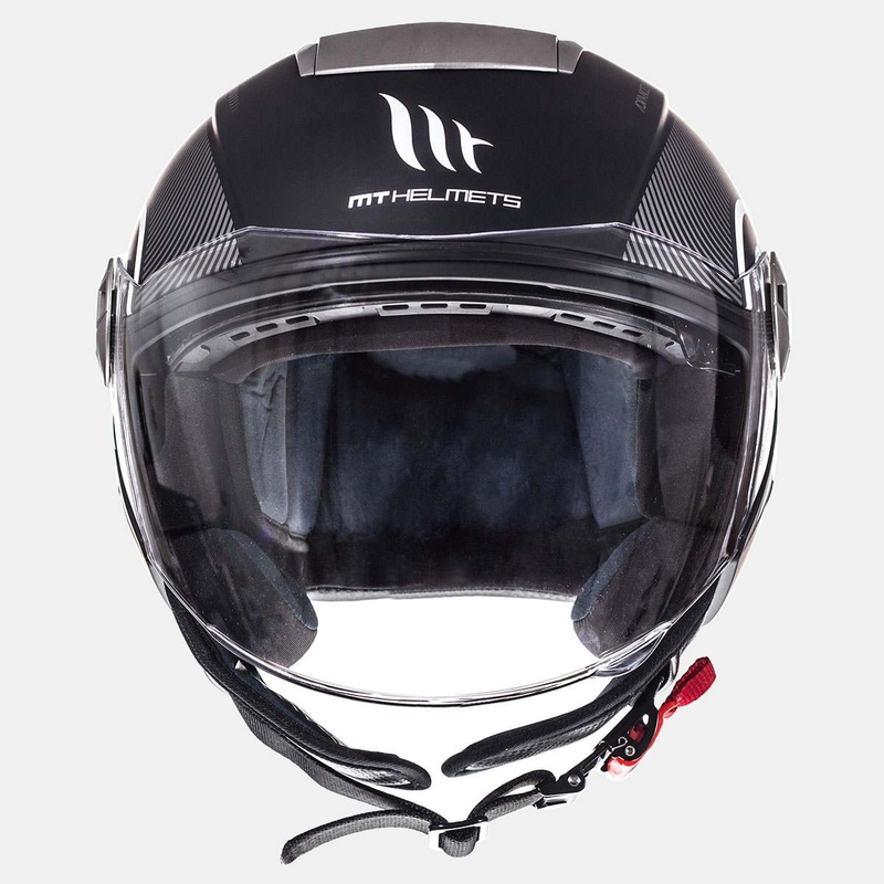 Prilba na motocykel otvorená MT City Eleven SV Tron čierna matná-biela výpredaj