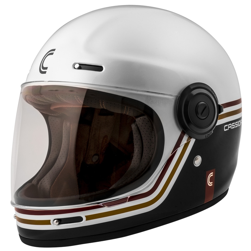Integrálna prilba na motocykel Cassida Fibre Super Hooligan Carat bielo-čierno-červeno-zlatá výpredaj