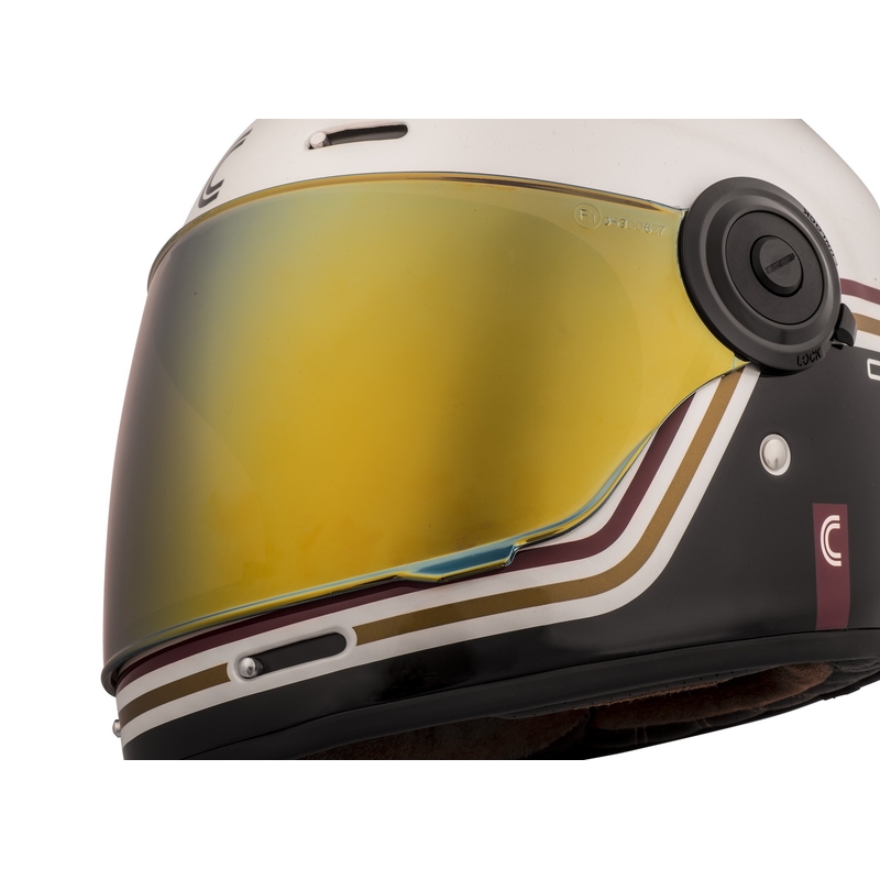 Integrálna prilba na motocykel Cassida Fibre Super Hooligan Carat bielo-čierno-červeno-zlatá výpredaj