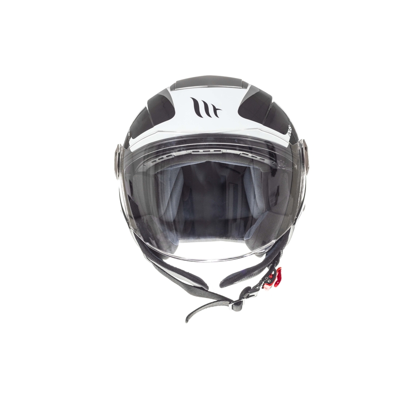 Prilba na motocykel otvorená MT City Eleven SV Spark čierno-bielo-šedá výpredaj