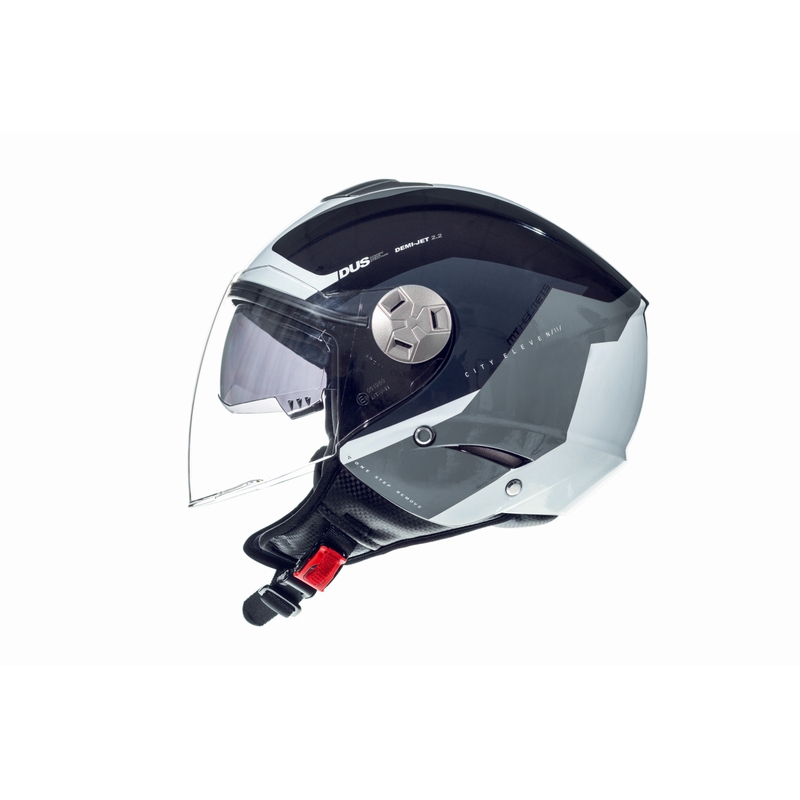 Prilba na motocykel otvorená MT City Eleven SV Spark čierno-bielo-šedá výpredaj
