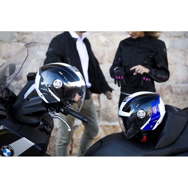 Prilba na motocykel otvorená MT City Eleven SV Spark čierno-bielo-červená výpredaj