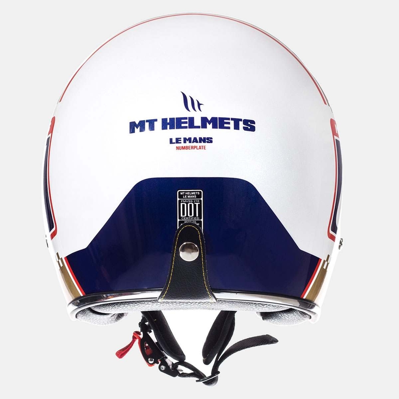 Prilba na motocykel otvorená MT LeMans SV 2 Numberplate bielo-zlatá