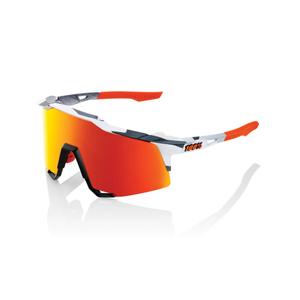 Slnečné okuliare 100 % SPEEDCRAFT Soft Tact Grey Camo bielo-šedo-oranžové (HIPER červené sklo)