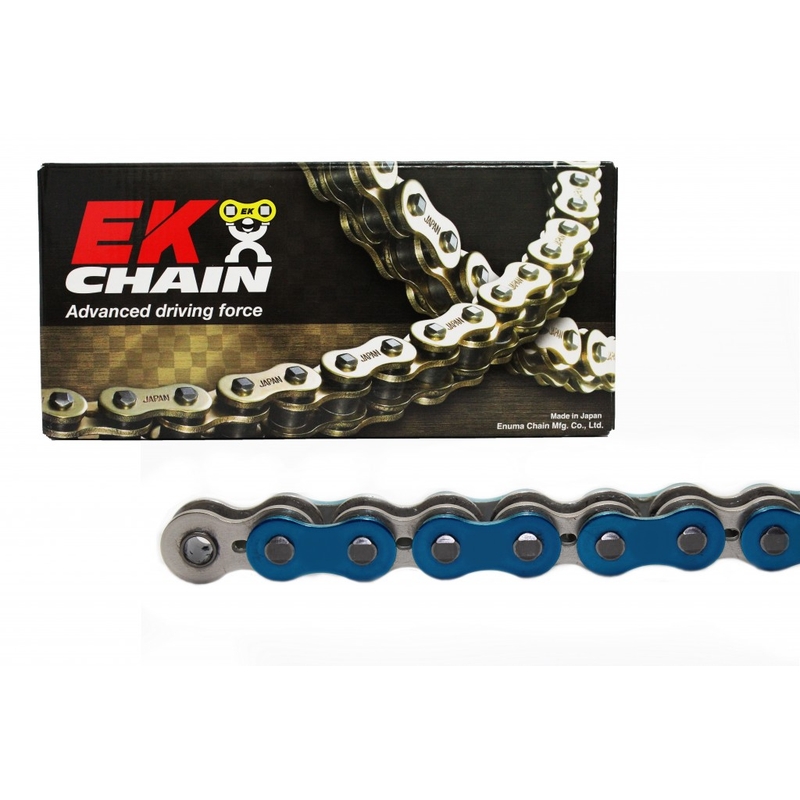 QX-krúžková reťaz -Made in JAPAN EK 520 SRX2 116 L Metalická modrá