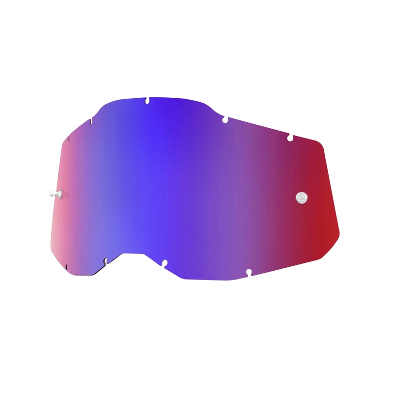 Plexisklo 100% Racecraft 2/Accuri 2/Strata 2 modro-červené zrkadlové (Anti-fog)