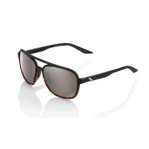 Slnečné okuliare 100 % KASIA Soft Tact Black/Havana čierno-hnedé (HIPER strieborné sklo)