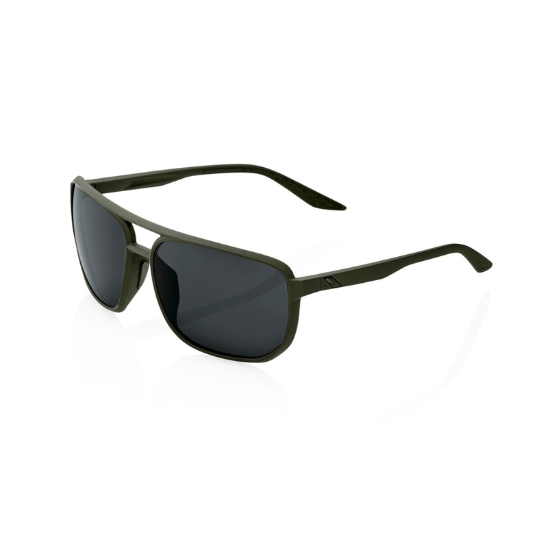 Slnečné okuliare 100 % KONNOR Soft Tact Army Green zelené (tmavé sklá)