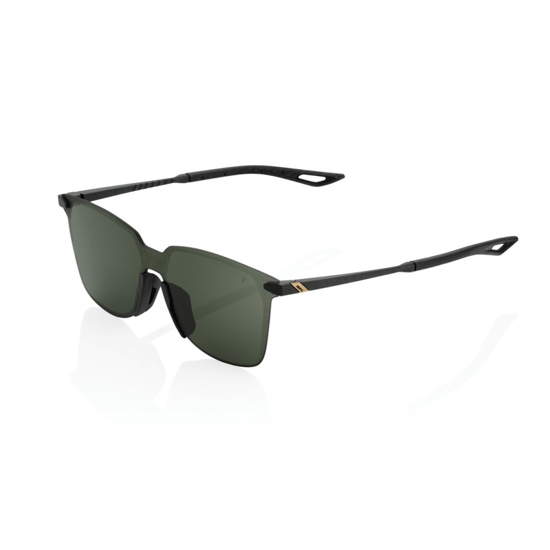 Slnečné okuliare 100 % LEGERE SQUARE Matte Black čierne (zelené sklá)