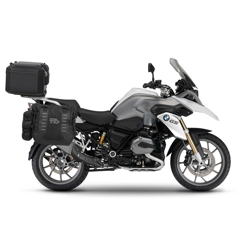 Kompletná sada sedlových brašní SHAD TERRA TR40 adventure a hliníkového kufra SHAD TERRA BLACK 55L, vrátane montážnej sady SHAD BMW R 1200 GS Adventure/ R 1250 GS Adventure