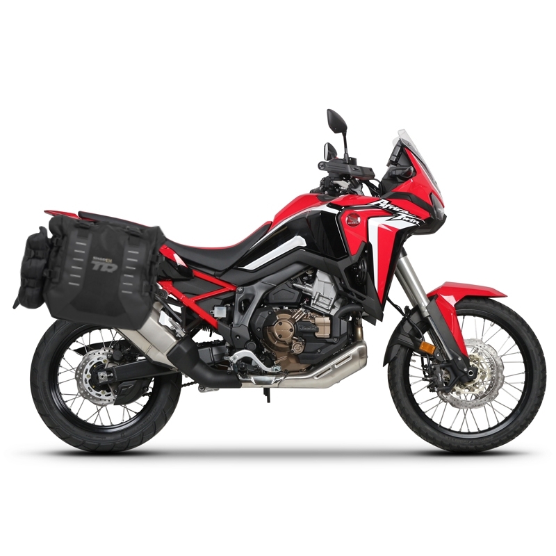 Kompletná sada sedlových brašní SHAD TERRA TR40 adventure a hliníkového kufra SHAD TERRA 37L vrátane montážnej sady SHAD HONDA CRF 1100 Africa Twin