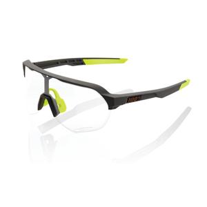 Slnečné okuliare 100 % S2 Soft Tact Cool Grey šedo-žlté (fotochromatické sklo)