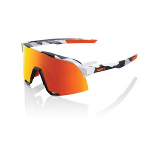 Slnečné okuliare 100 % S3 Soft Tact Grey Camo oranžovo-čierno-biele (červené chrómové sklo)