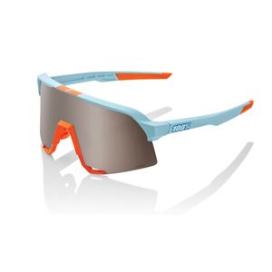 Slnečné okuliare 100 % S3 Soft Tact Two Tone oranžovo-modré (strieborné sklo)