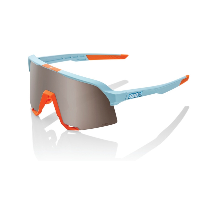 Slnečné okuliare 100 % S3 Soft Tact Two Tone oranžovo-modré (strieborné sklo)