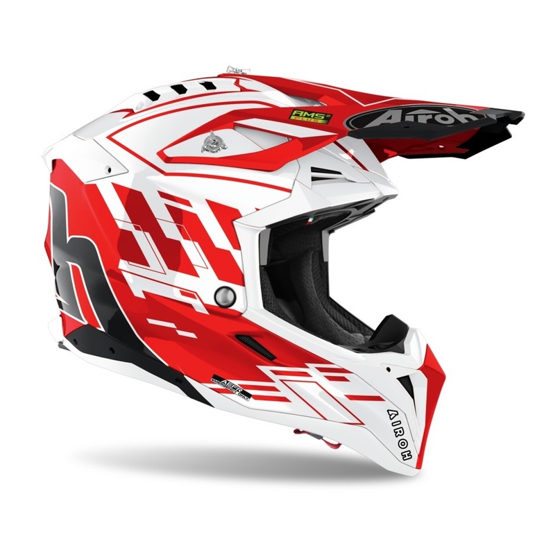 Motokrosová prilba Airoh Aviator 3.0 Rampage 2021 červeno-biela výpredaj