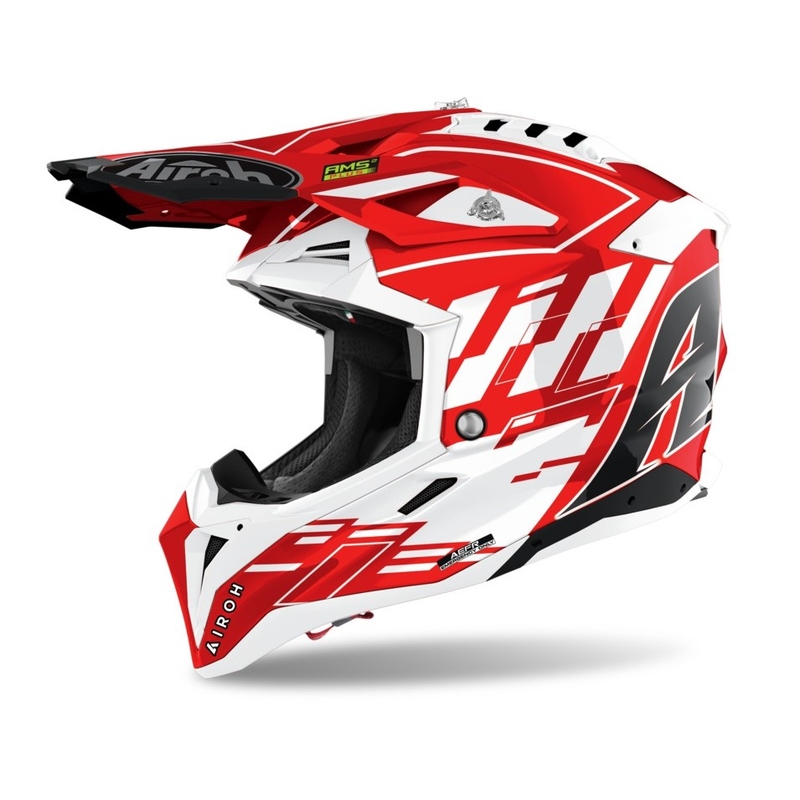 Motokrosová prilba Airoh Aviator 3.0 Rampage 2021 červeno-biela výpredaj