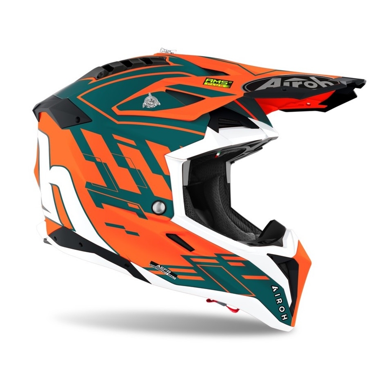 Motokrosová prilba Airoh Aviator 3.0 Rampage 2021 oranžovo-šedo-biela