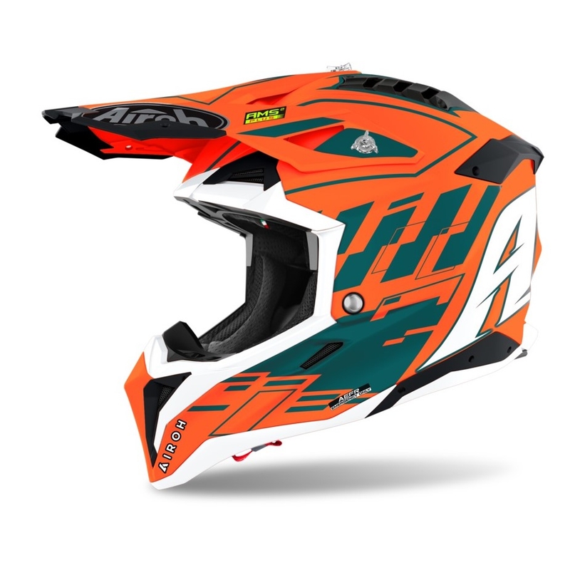 Motokrosová prilba Airoh Aviator 3.0 Rampage 2021 oranžovo-šedo-biela