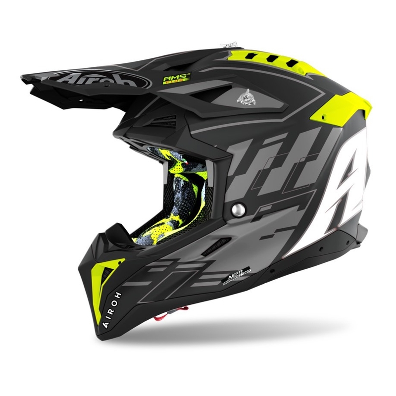 Motokrosová prilba Airoh Aviator 3.0 Rampage 2021 čierno-šedo-fluorescenčno žltá výpredaj
