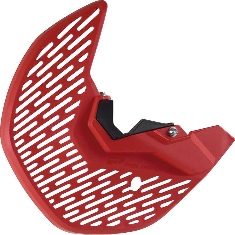 Kryt predného brzdového kotúča so spodným krytom vidlice POLISPORT PERFORMANCE červená pre HONDA CRF 450 R 2010-2014, HONDA CRF 250 R 2010-2014