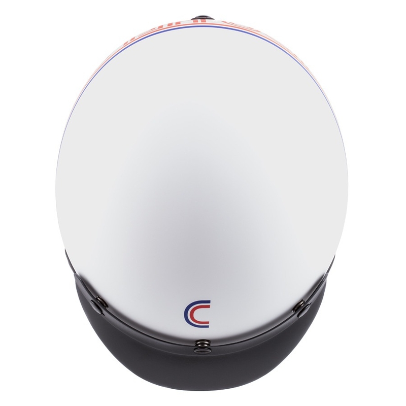 Otvorená prilba na motocykel Cassida Oxygen Rondo perleťovo biela-modro-červeno-čierna
