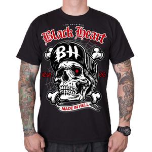 Pánske tričko Black Heart Skull Bones čierne