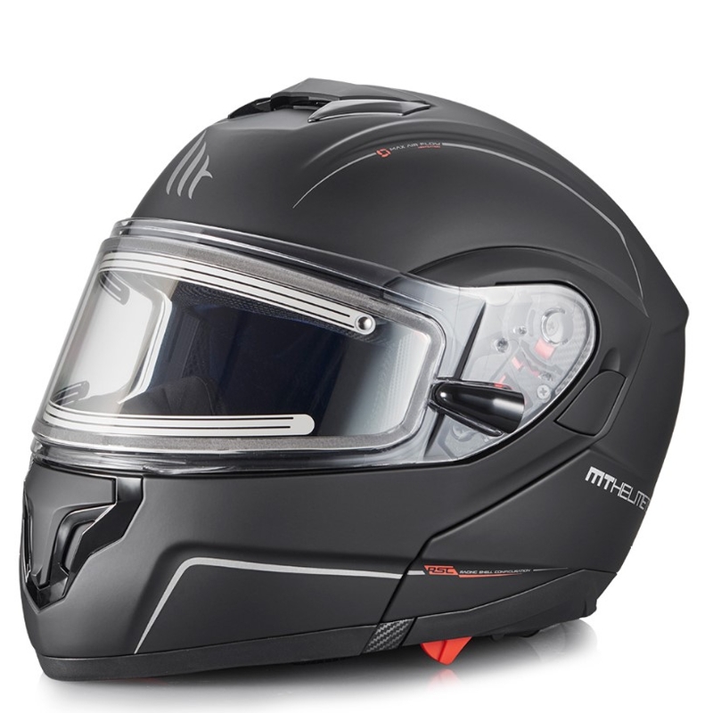 Odklápacia prilba na motocykel MT Atom čierna matná - II. akosť
