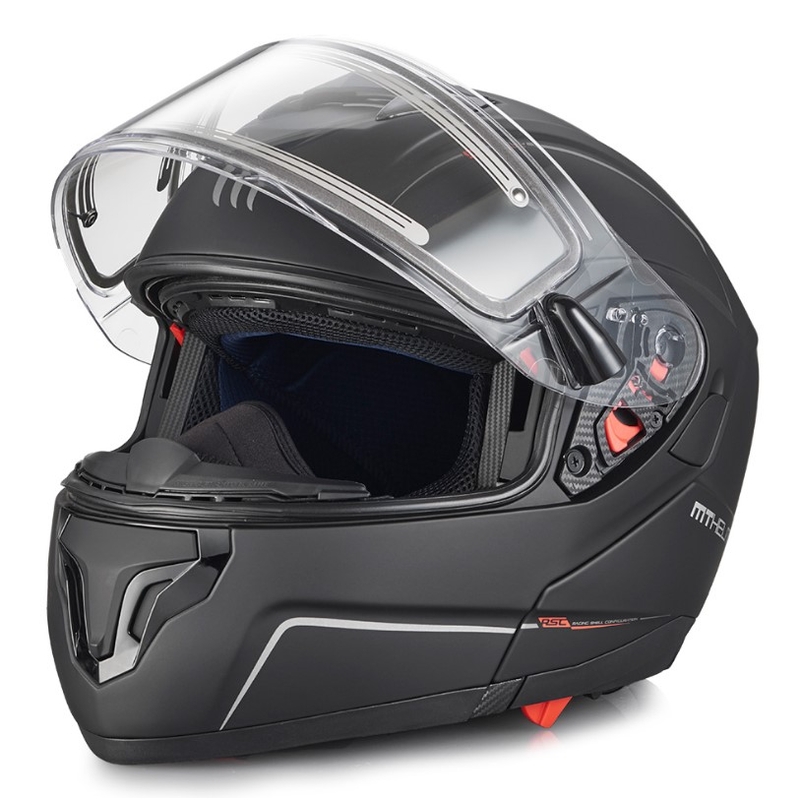 Odklápacia prilba na motocykel MT Atom čierna matná - II. akosť
