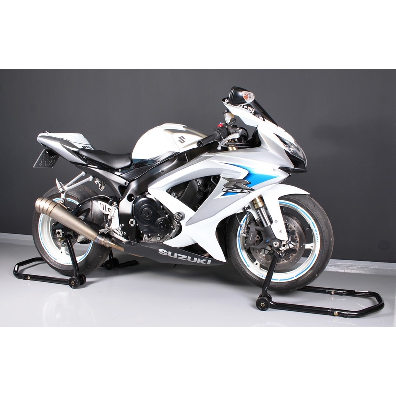 Sada moto stojanov predný + zadný s kolieskami - čierny - II. akosť