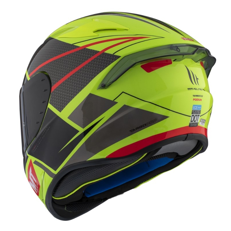 Integrálna prilba na motocykel MT FF106 Pro Targo Pro Podium D1 fluorescenčno žlto-červeno-čierna výpredaj