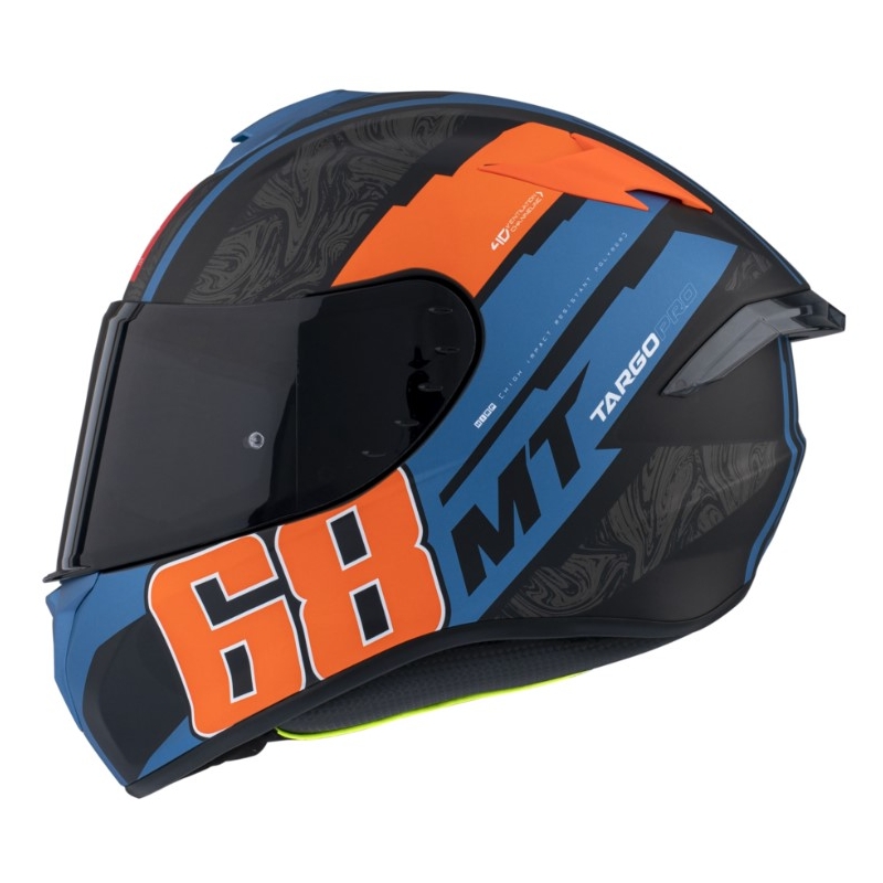 Integrálna prilba na motocykel MT FF106 Pro Targo Pro Welcome D4 čierno-modro-oranžová