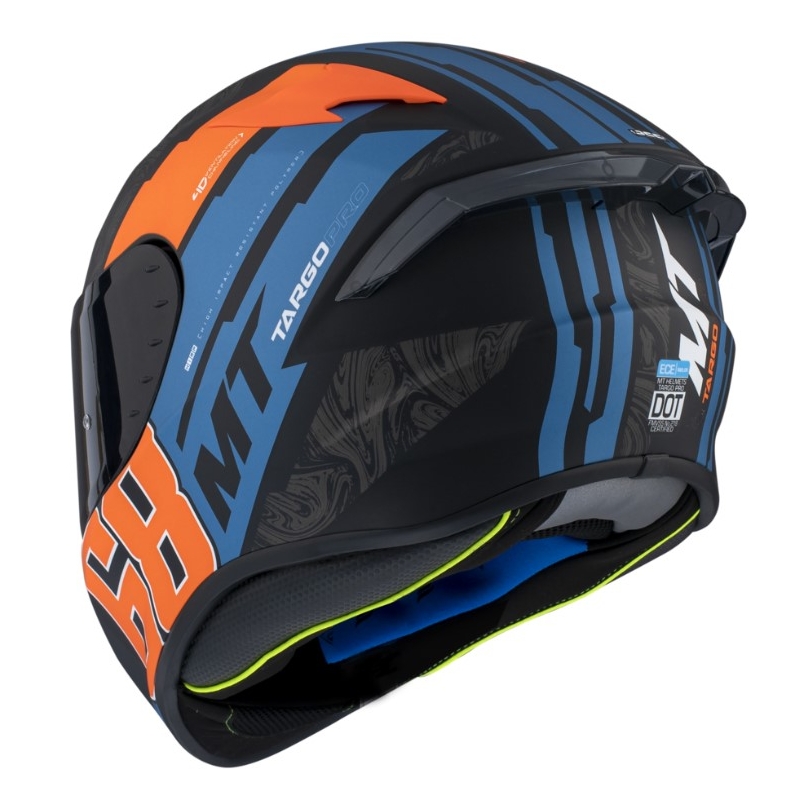 Integrálna prilba na motocykel MT FF106 Pro Targo Pro Welcome D4 čierno-modro-oranžová