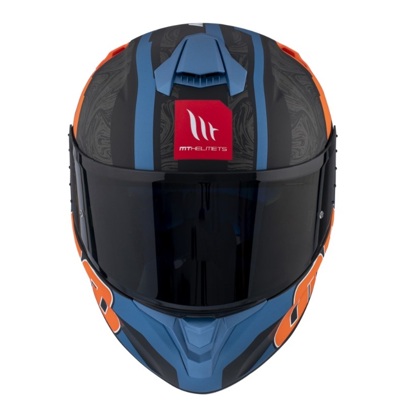 Integrálna prilba na motocykel MT FF106 Pro Targo Pro Welcome D4 čierno-modro-oranžová