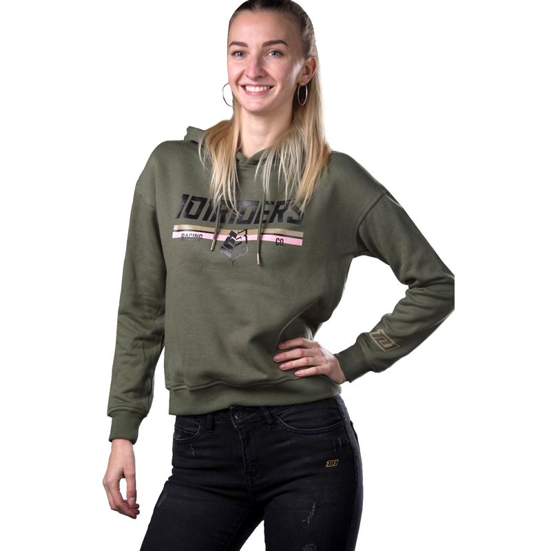 Dámska mikina 101 Riders Fly Hood tmavo zelená výpredaj