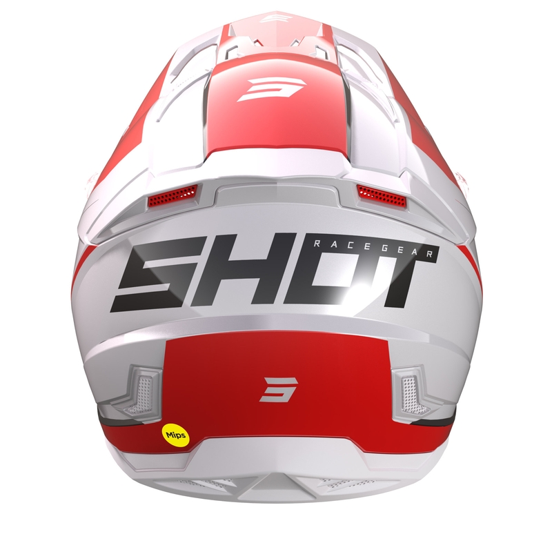 Motokrosová prilba Shot Core Comp bielo-červená