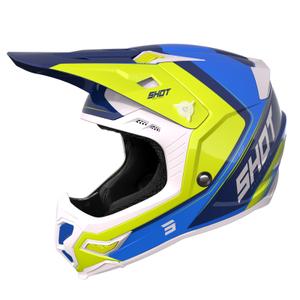 Motokrosová prilba Shot Core Fast modro-bielo-fluorescenčno žltá výpredaj