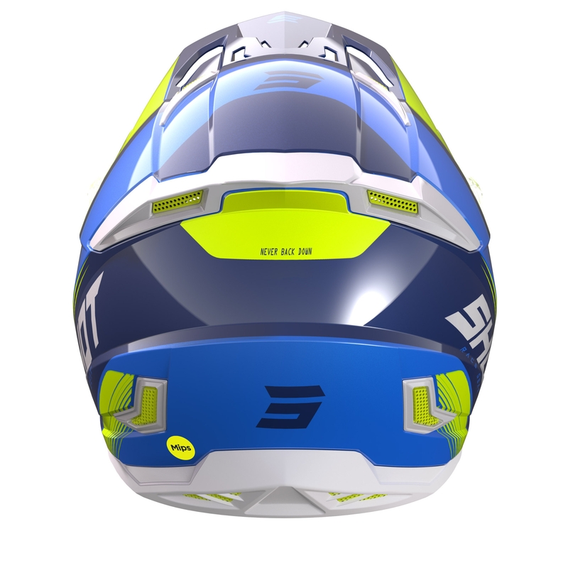 Motokrosová prilba Shot Core Fast modro-bielo-fluorescenčno žltá výpredaj