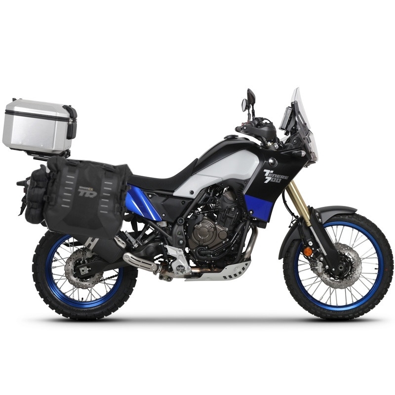 Kompletná sada sedlových brašní SHAD TERRA TR40 adventure a hliníkového kufra SHAD TERRA 55L vrátane montážnej sady SHAD YAMAHA Tenere 700 XTZ690