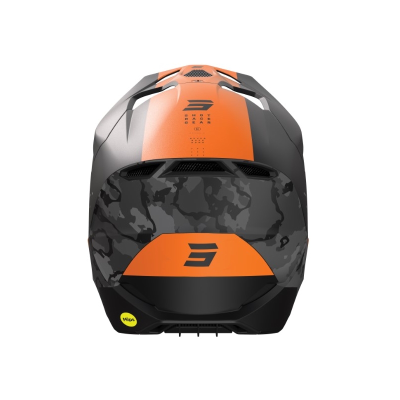 Motokrosová prilba Shot Race Camo čierno-sivo-oranžová výpredaj