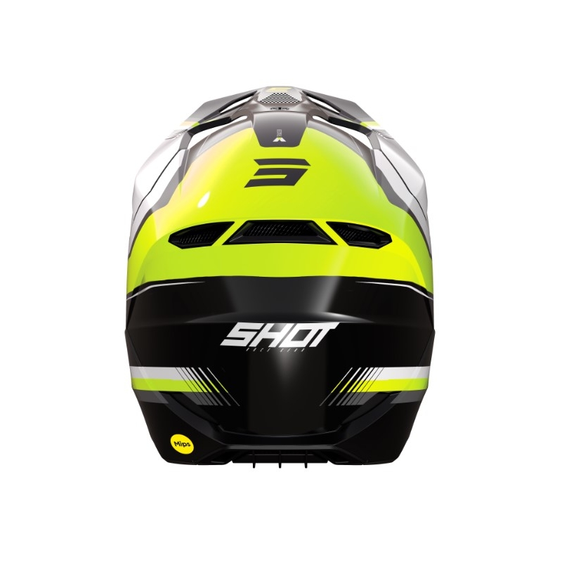 Motokrosová prilba Shot Race Tracer bielo-čierno-fluorescenčno žltá výpredaj