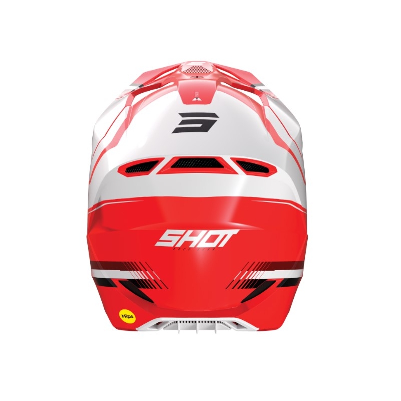 Motokrosová prilba Shot Race Tracer bielo-červená