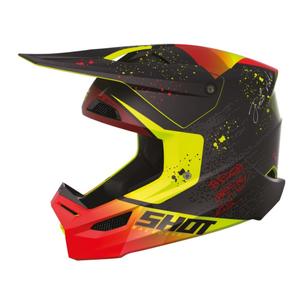 Motokrosová prilba Shot Furious Matrix červeno-čierno-fluorescenčno žltá výpredaj