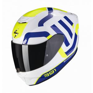 Integrálna prilba na motocykel Scorpion EXO-391 Arok bielo-modro-neónovo žltá
