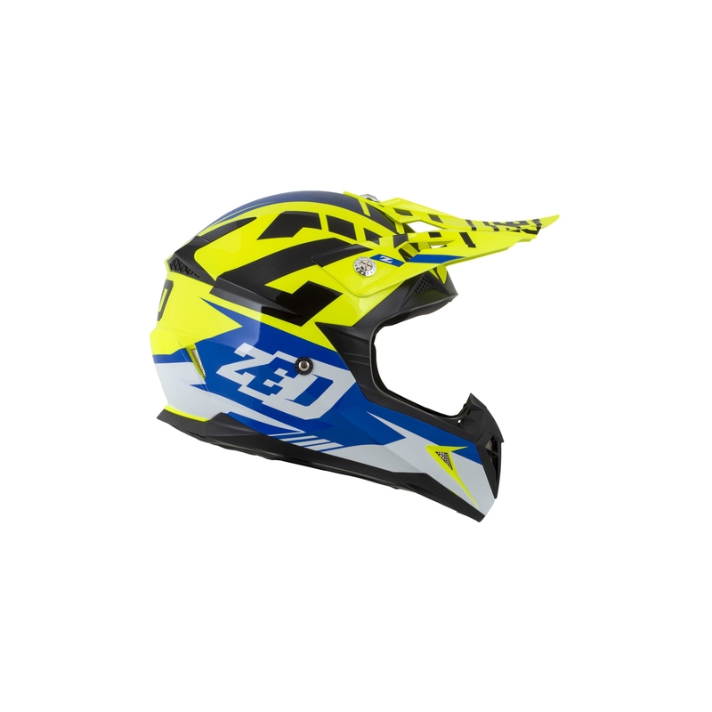 Motokrosová prilba ZED X1.9 modro-fluorescenčno žlto-čierno-biela