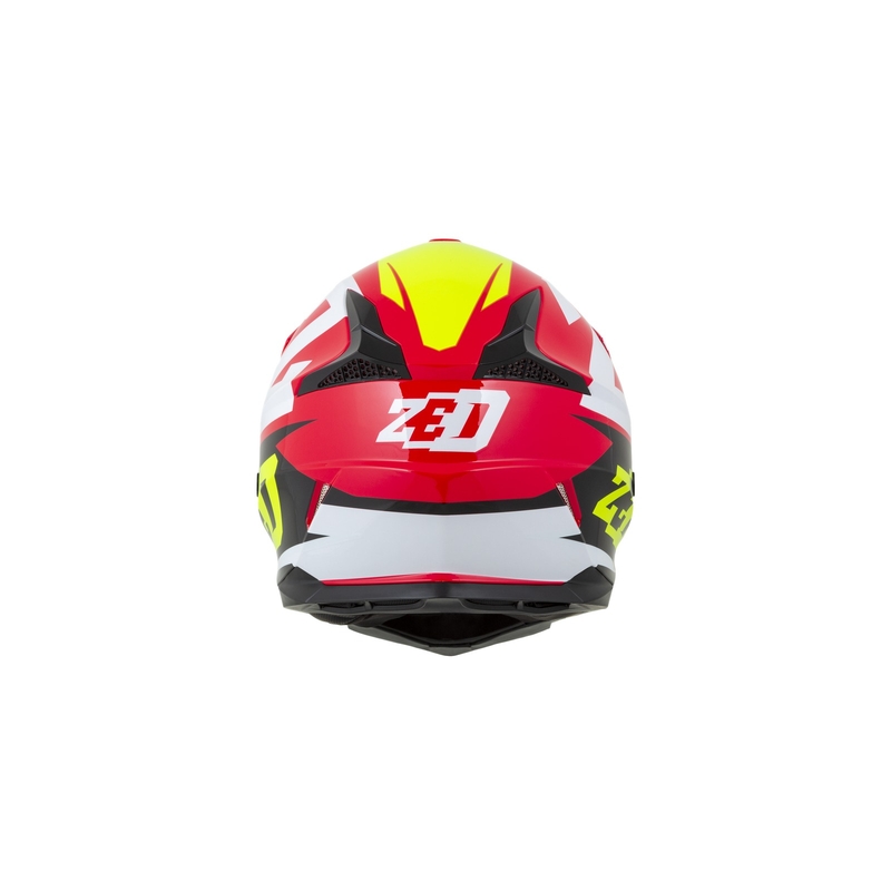 Detská motokrosová prilba ZED X1.9D červeno-fluorescenčno žlto-čierno-biela